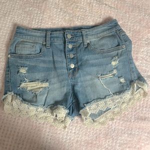 Mossimo Lace Denim Shorts